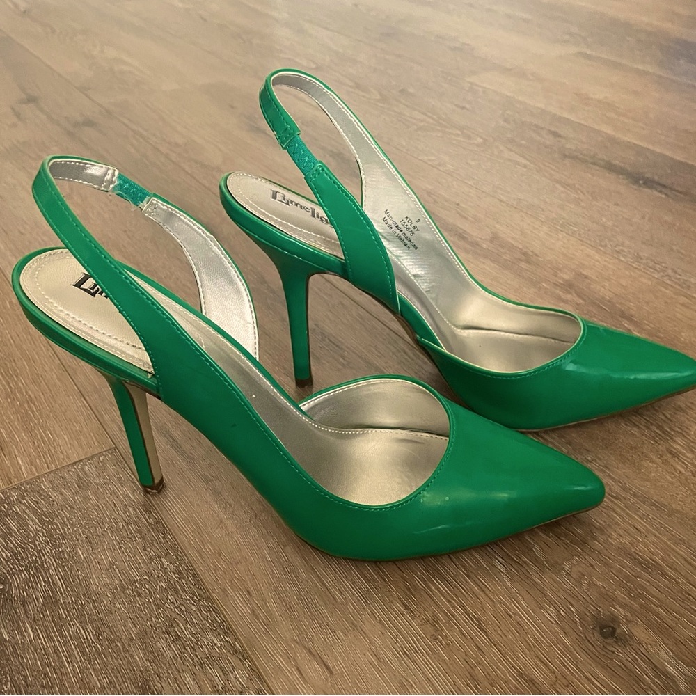 Kelly green 4” sling backs